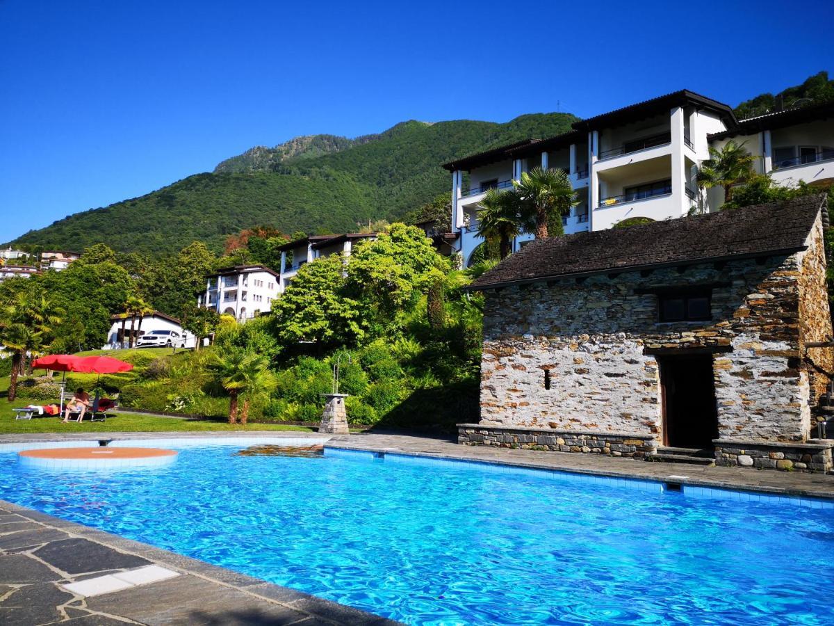 1 Zimmer Apartment Mit Seesicht Und Pool Gambarogno Luaran gambar